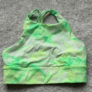lululemon athletica High Neck Green Tie-Dye Sports Bra